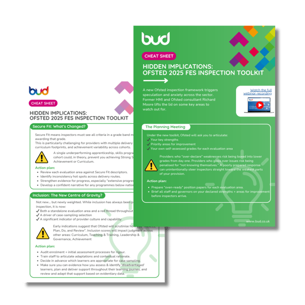 Ofsted 2025 FES Inspection Toolkit Cheat Sheet