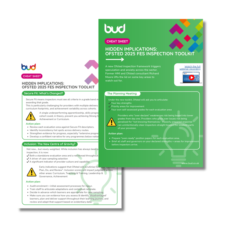 Ofsted 2025 FES Inspection Toolkit Cheat Sheet