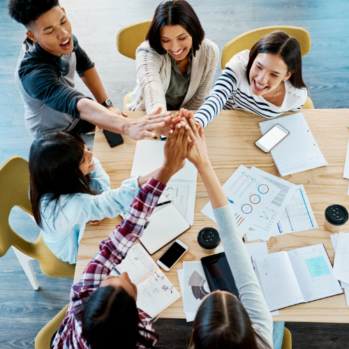 Learners celebrating success