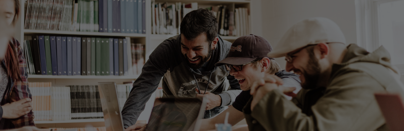 happy people working together